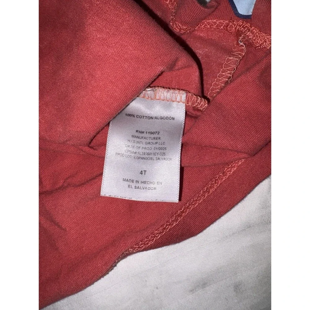 Bluey Bingo & Muffin Tee Boys Sz 4t Red